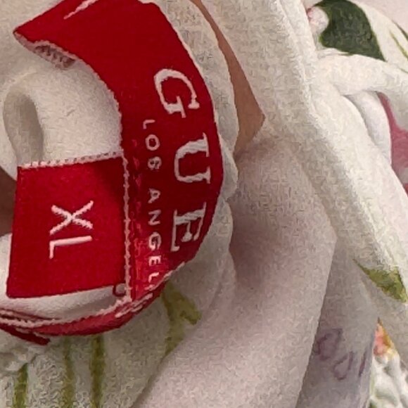 Guess Womens Floral Print Halter Dress size XL White & Pink - Picture 3 of 15